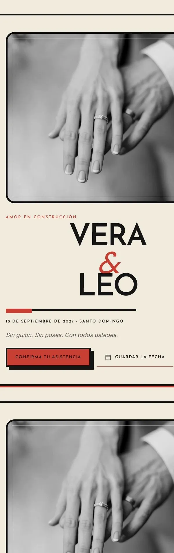 Vista de una invitación digital