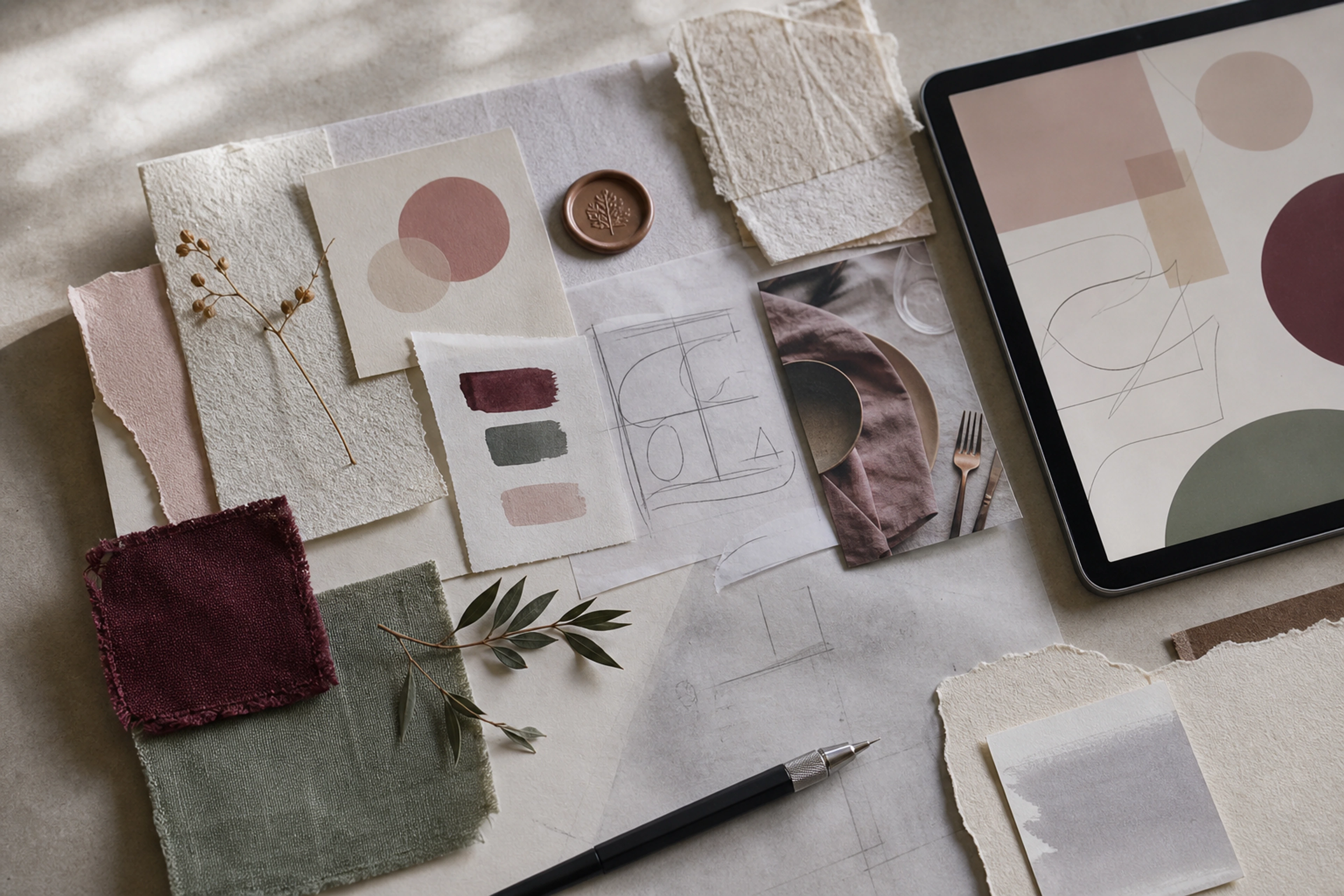 Moodboard profesional para una invitación creada a medida